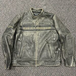 Authentic Harley Davidson Men's Reflective Leather Jacket XL